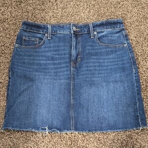 Old Navy Blue Denim Mini Skirt with Raw Hem